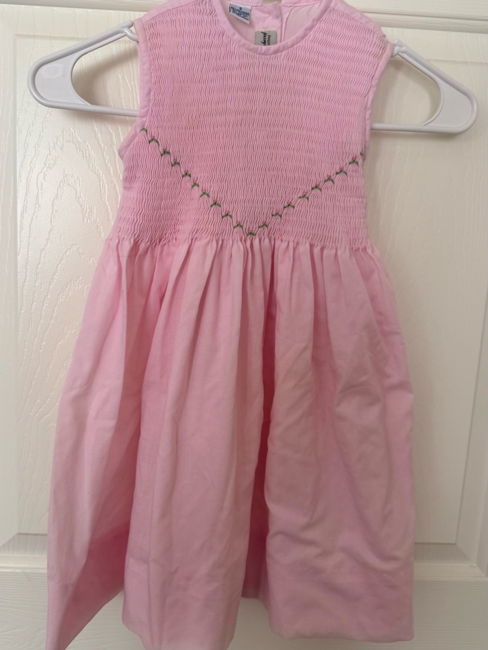 Amanda Remembered hand Smocked Girls' pink Dress with rose Embroidery size 3t